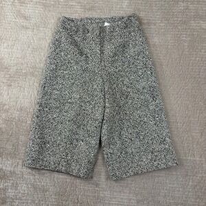 Cami International Wool Tweed Wide Leg Culottes Black White Salt Pepper Shorts 6